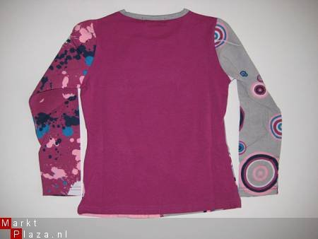 longsleeve in de kleuren grijs/roze in mt 98/104 nr: 1421 - 2