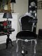 Barok stoel chique zilver verguld bekleed met zwarte bekleding - 7 - Thumbnail