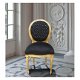 Barok stoel lady goud verguld & zwart bekleed met zwarte bekleding (collectie chique) - 3 - Thumbnail