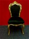 Barok stoel lady goud verguld & zwart bekleed met zwarte bekleding (collectie chique) - 6 - Thumbnail
