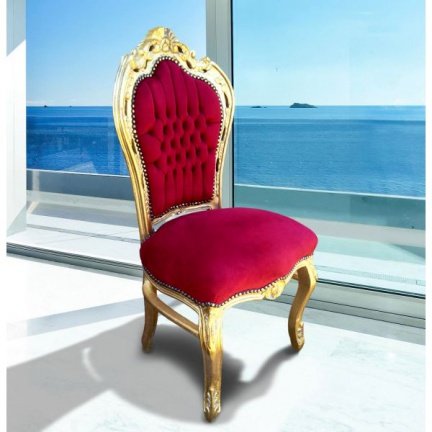 Inschrijven Vergelijking Ironisch Barok stoel Venetië goud verguld bekleed met bordeaux bekleding