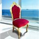 Barok stoel Venetië goud verguld bekleed met bordeaux bekleding - 1 - Thumbnail