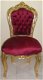 Barok stoel Venetië goud verguld bekleed met bordeaux bekleding - 5 - Thumbnail