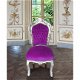 Barok stoelen model venetie zilver verguld bekleed met paarse bekleding - 1 - Thumbnail