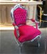 Barok stoelen model venetie zilver verguld bekleed met fuchsia bekleding - 6 - Thumbnail