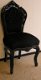 Barok stoelen model Rome zwart verguld bekleed met zwarte bekleding collectie chique - 2 - Thumbnail