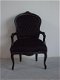 Barok stoelen model Rome zwart verguld bekleed met zwarte bekleding collectie chique - 6 - Thumbnail
