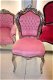 Barok stoelen model venetie zilver verguld bekleed met roze bekleding - 1 - Thumbnail