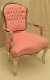 Barok stoelen model venetie zilver verguld bekleed met roze bekleding - 3 - Thumbnail