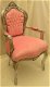 Barok stoelen model venetie zilver verguld bekleed met roze bekleding - 4 - Thumbnail