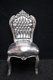 Barok stoelen model zilver verguld bekleed met zilver lederlook - 5 - Thumbnail