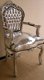Barok stoelen model zilver verguld bekleed met zilver lederlook - 8 - Thumbnail