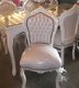 Barok stoelen romantica wit verguld bekleed met wit leder look - 3 - Thumbnail