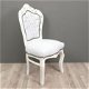 Barok stoelen romantica wit verguld bekleed met wit leder look - 6 - Thumbnail