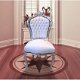 Barok stoelen romantica zilver verguld bekleed met wit leder look - 2 - Thumbnail