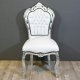 Barok stoelen romantica zilver verguld bekleed met wit leder look - 4 - Thumbnail