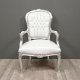 Barok stoelen romantica zilver verguld bekleed met wit leder look - 8 - Thumbnail