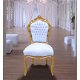 Barok stoelen romantica goud verguld bekleed met wit leder look - 1 - Thumbnail