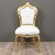 Barok stoelen romantica goud verguld bekleed met wit leder look - 3 - Thumbnail