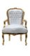 Barok stoelen romantica goud verguld bekleed met wit leder look - 7 - Thumbnail