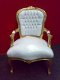 Barok stoelen romantica goud verguld bekleed met wit leder look - 8 - Thumbnail