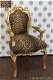Barok stoelen goud verguld bekleed met leopard look - 4 - Thumbnail