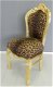 Barok stoelen goud verguld bekleed met leopard look - 6 - Thumbnail
