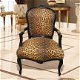 Barok stoelen goud verguld bekleed met leopard look - 8 - Thumbnail