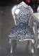 Barok stoelen zilver verguld bekleed met zebra print collectie jungle look - 2 - Thumbnail