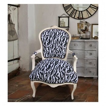 Barok stoelen zilver verguld bekleed met zebra print collectie jungle look - 4
