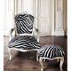 Barok stoelen zilver verguld bekleed met zebra print collectie jungle look - 7 - Thumbnail