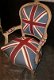 Barok fauteuil zilver goud of hout verguld bekleed met Engelse vlag - 6 - Thumbnail