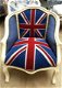 Barok fauteuil zilver goud of hout verguld bekleed met Engelse vlag - 7 - Thumbnail