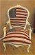 Barok fautuil zilver creme of hout verguld bekleed met amerikaanse vlag - 1 - Thumbnail