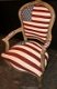 Barok fautuil zilver creme of hout verguld bekleed met amerikaanse vlag - 4 - Thumbnail