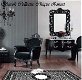 Barok tronen rome chique zwart gelakt bekleed met zwarte stof - 3 - Thumbnail