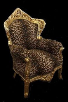 Barok troon leopard goud verguld bekleed met leopard collectie jungle look - 5