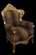 Barok troon leopard goud verguld bekleed met leopard collectie jungle look - 5 - Thumbnail