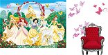 Barok kindertronen little princess cinderella zilver verguld bekleed met roze stof - 4 - Thumbnail