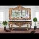 Barok console met spiegel goud verguld zwart blad - 1 - Thumbnail