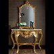Barok console met spiegel goud verguld zwart blad - 8 - Thumbnail