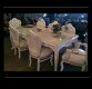 Barok set romantica wit eetkamer tafel 6 stoelen incl glasplaat - 1 - Thumbnail