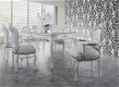 Barok set romantica wit eetkamer tafel 6 stoelen incl glasplaat - 2 - Thumbnail