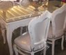 Barok set romantica wit eetkamer tafel 6 stoelen incl glasplaat - 6 - Thumbnail