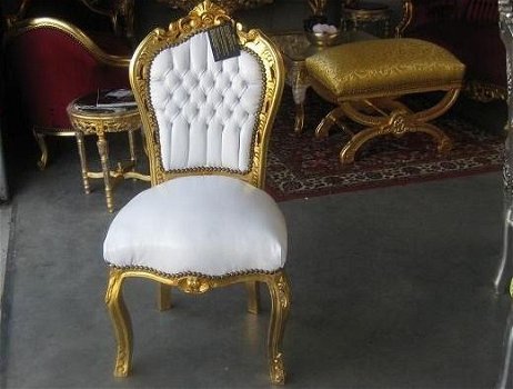Barok eetkamerset Romantica goud verguld eetkamer tafel 6 stoelen incl glasplaat - 3