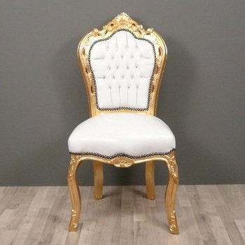 Barok eetkamerset Romantica goud verguld eetkamer tafel 6 stoelen incl glasplaat - 4