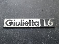 Alfa Romeo Giulietta 1.6 typeplaatje logo embleem