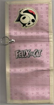 Felix the cat op roze portefeuille in canvas-textiel - 1