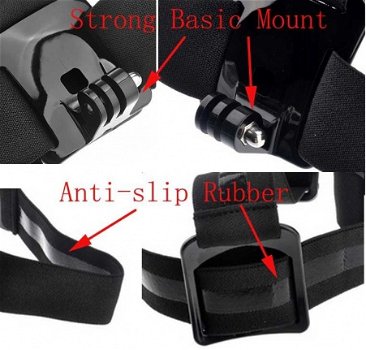 GoPro Hoofdband Head Strap Hoofd band met antislip, 1 2 3+ 4 - 2