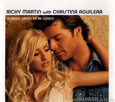 Ricky Martin With Christina Aguilera - Nobody Wants To Be Lonely 2 Track CDSingle - 1